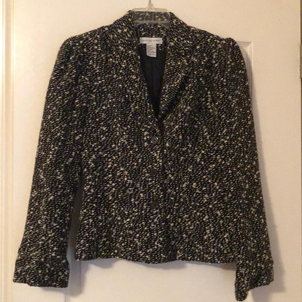 Black and white Newport News tweed suit